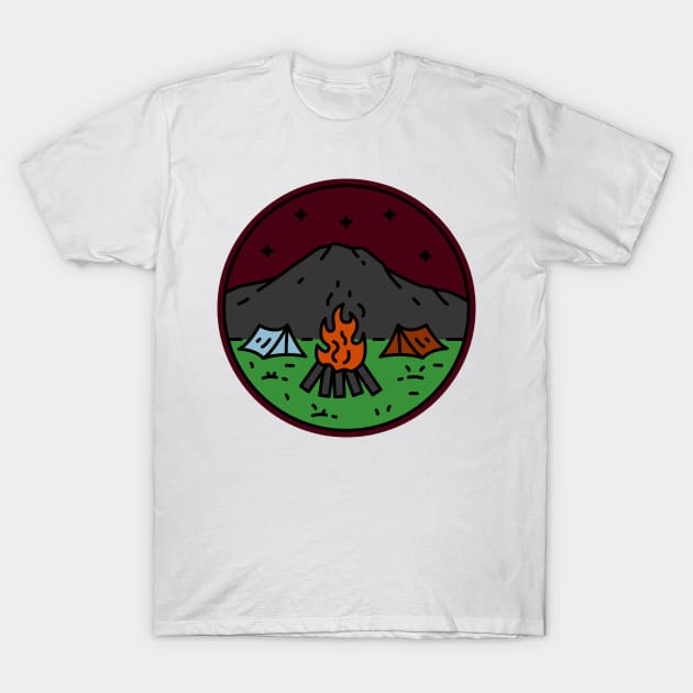 Night Bonfire T-Shirt by polkamdesign